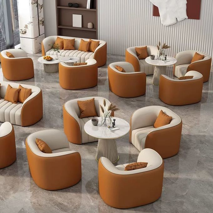 Modern Hotel Lobby Furniture Sectional Sofa and table set For Reception And Negotiation Area 0