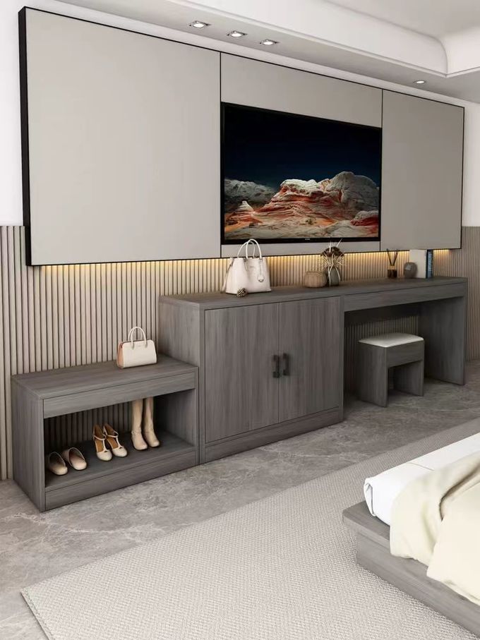 Modern Star Hotel Bedroom Wooden Furniture Finish Customization Project 3