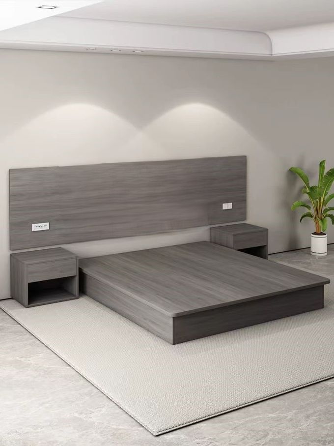 Modern Star Hotel Bedroom Wooden Furniture Finish Customization Project 0