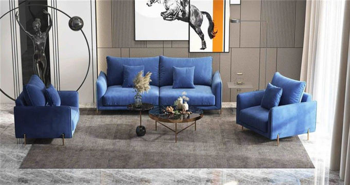 Luxury Hotel Home Wedding Lobby Velvet Leather Modern Sectional Sofa 0