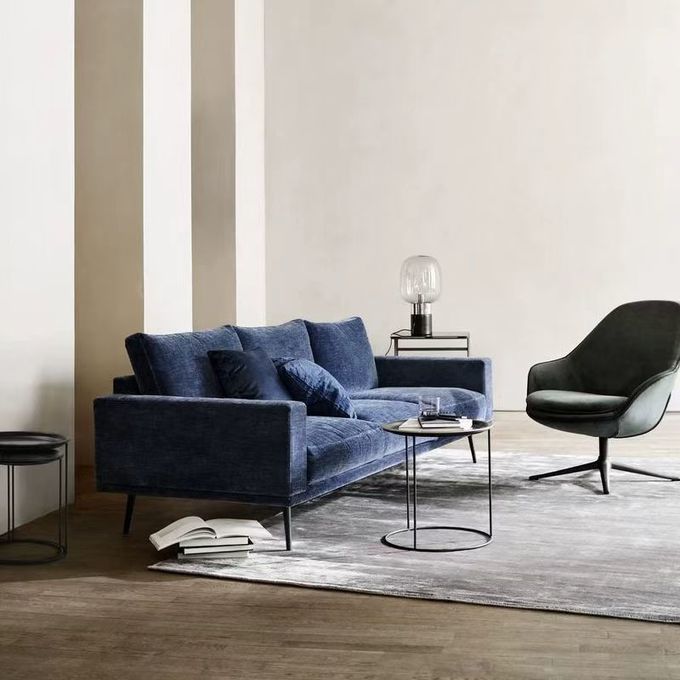 Luxury Hotel Home Wedding Lobby Velvet Leather Modern Sectional Sofa 1