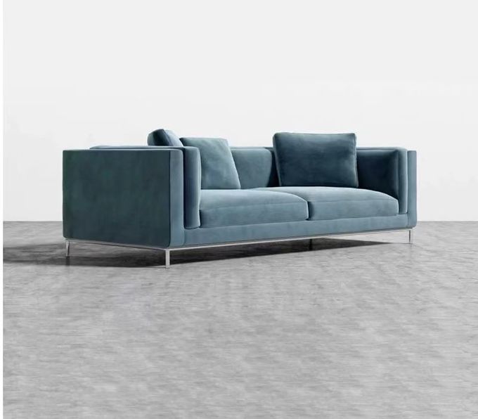 Luxury Hotel Home Wedding Lobby Velvet Leather Modern Sectional Sofa 3