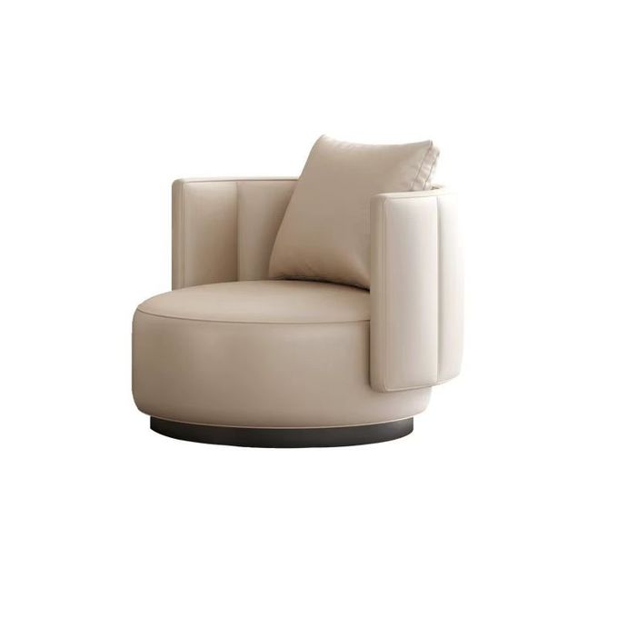 Contemporary Hotel Minimalist Style Genuine Leather Single Sofa for Reception Area 1