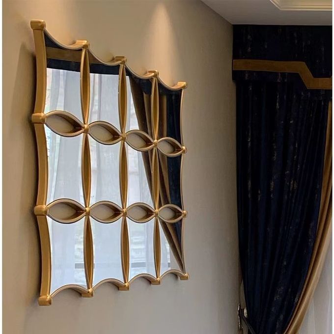 5 Star Hotel Light Luxury Style Metal Frame Wall Decorative Artistic Mirror 1