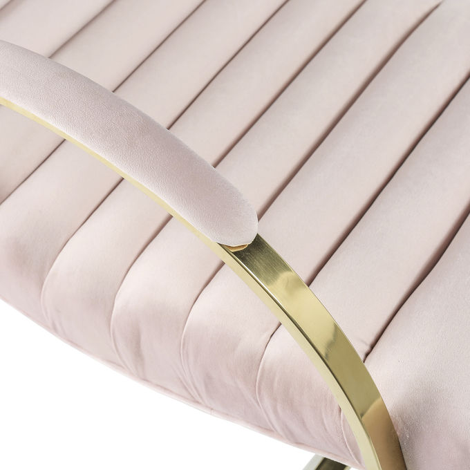 5 Star Hotel Pink Brushed Velvet Modern Single Sit Armchair Customization 1