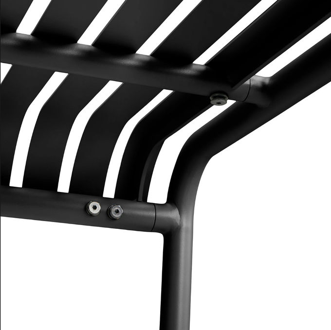 5 Star Hotel Minimalist Style Outdoor Black Dinning Table For 6 3