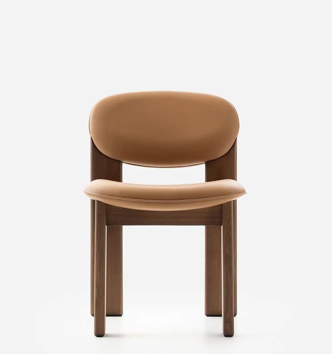 Italian Style High-end Genuine Leather Modern Hotel Leisure Dinning Chair 0