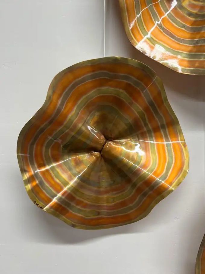 Hand Painted 5 Star Hotel Luxury Metal Copper Wall Sculpture 2