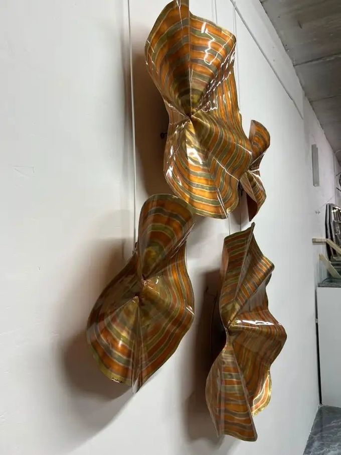 Hand Painted 5 Star Hotel Luxury Metal Copper Wall Sculpture 0