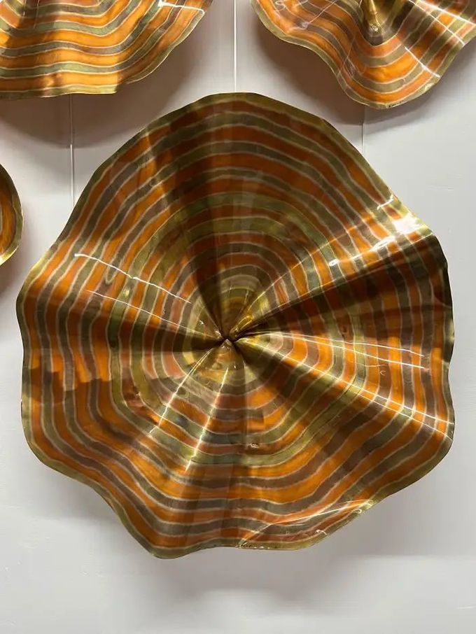 Hand Painted 5 Star Hotel Luxury Metal Copper Wall Sculpture 1