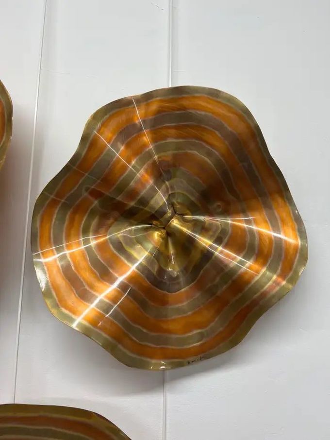 Hand Painted 5 Star Hotel Luxury Metal Copper Wall Sculpture 4