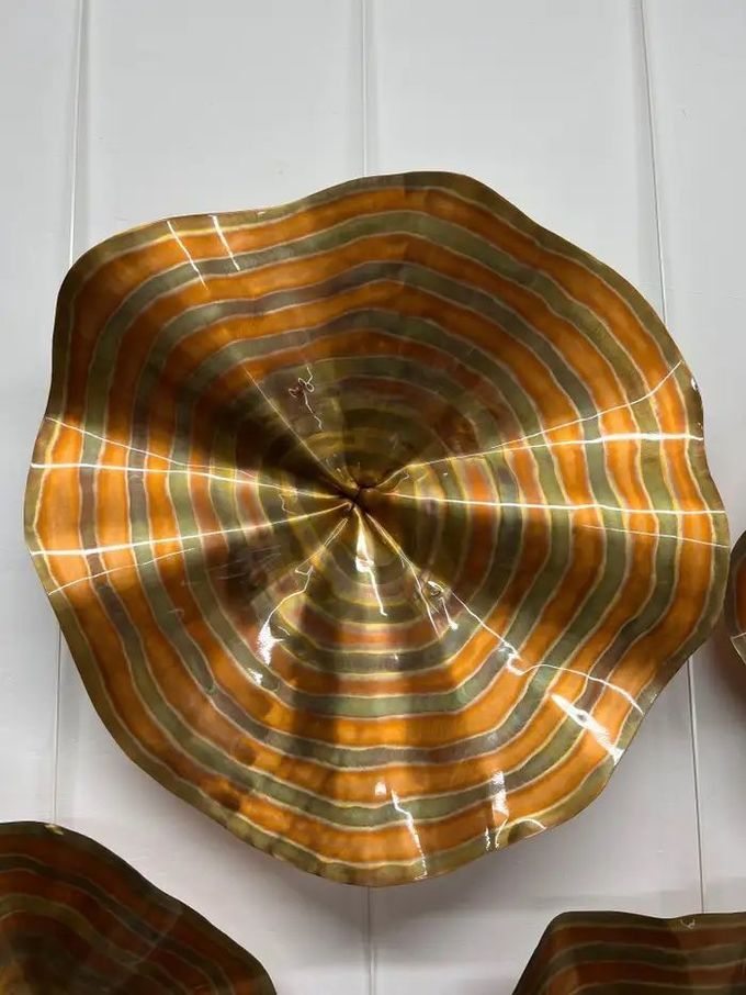 Hand Painted 5 Star Hotel Luxury Metal Copper Wall Sculpture 3