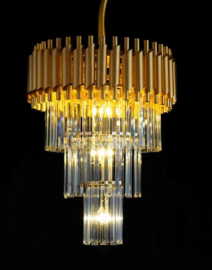 Warm 3000K Chandelier In Copper With Clear Glass For Hotel Interior Furniture 3