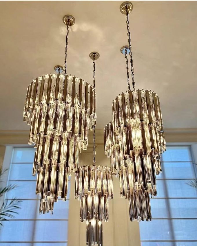 Warm 3000K Chandelier In Copper With Clear Glass For Hotel Interior Furniture 4