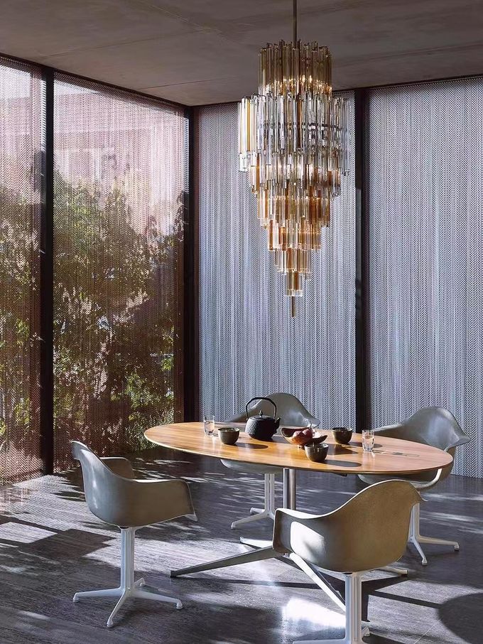 Warm 3000K Chandelier In Copper With Clear Glass For Hotel Interior Furniture 5