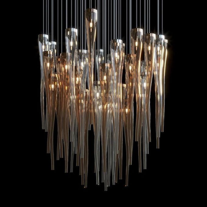 Luxurious Champagne Tassel Large Lighting For Hotel Restaurant Resort Retail Shop 3