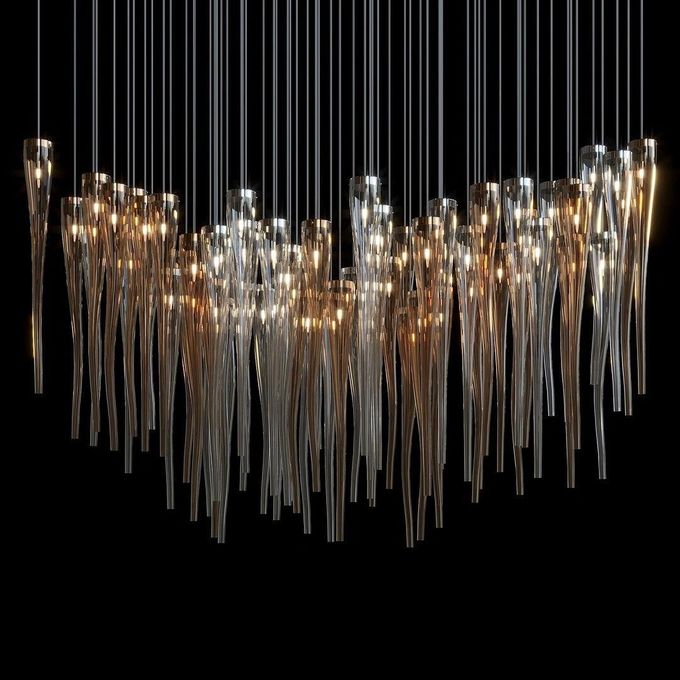 Luxurious Champagne Tassel Large Lighting For Hotel Restaurant Resort Retail Shop 4