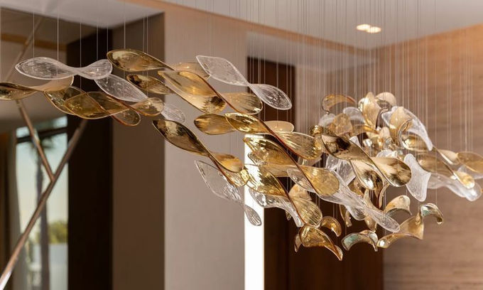 DALI Dimming Pendants Elegant Acrylic Design Ceiling Lighting For Modern Hotel 5