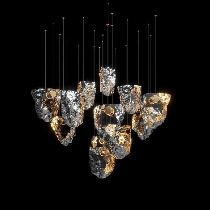 Crystal Volcanic Rocks Large Chandelier Commercial Space Hall Residential Villa 4