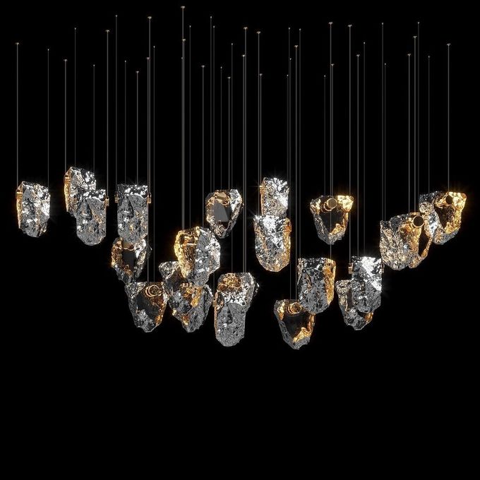 Crystal Volcanic Rocks Large Chandelier Commercial Space Hall Residential Villa 3