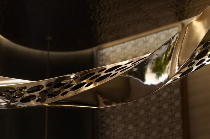 Melting Clock Art Creation Metal Sculpture With Ceiling Hanging Design For Hotel 8