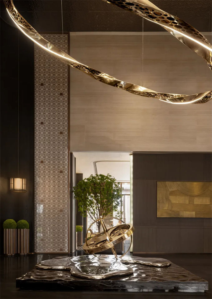 Melting Clock Art Creation Metal Sculpture With Ceiling Hanging Design For Hotel 7