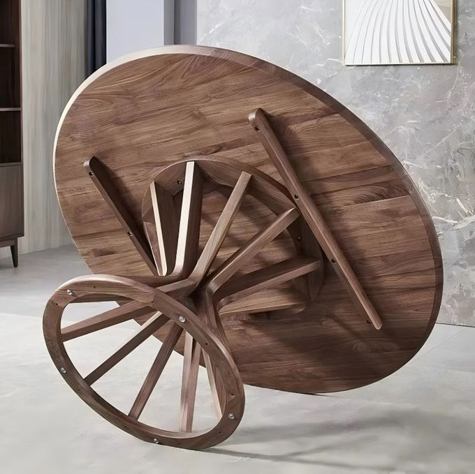 5 Star Hotel Restaurant High Quality Solid Wood Round Dinning Table 6-Seat 2