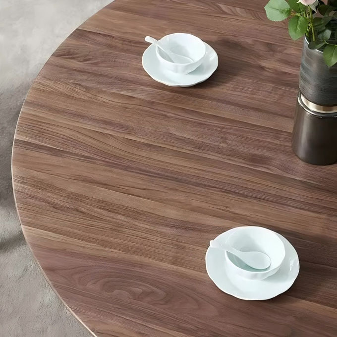 5 Star Hotel Restaurant High Quality Solid Wood Round Dinning Table 6-Seat 1