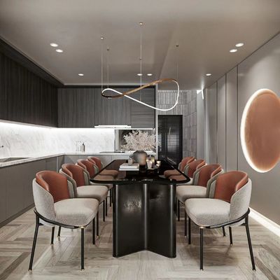 Good price Glass Hotel Restaurant Furniture Contemporary Booth Seating Black Dining Table online