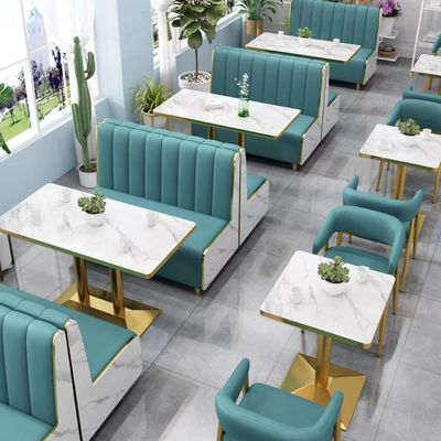 Good price Leather Hotel Restaurant Furniture Marble Art  Modern Booth Seating online