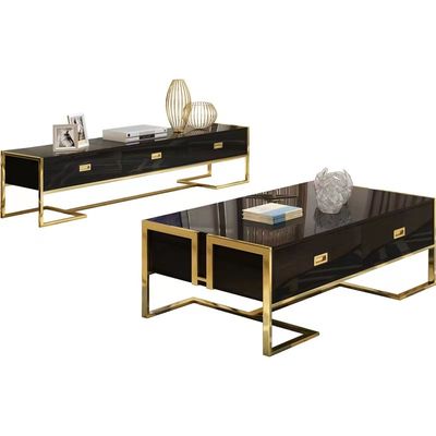 Good price Modern Light Luxury Stainless Steel Lacquer Dressing Table TV Cabinet Combination online