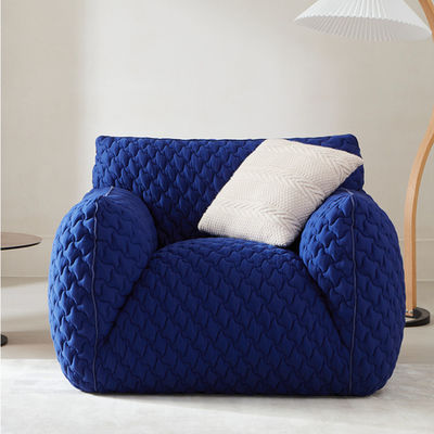Good price Vacation Hotel Waiting Room Sofa Modern Single Blue Linen Fabric Sofa online