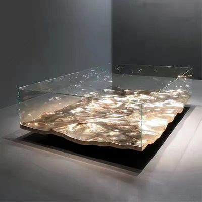 Good price Luxury Black Marble Tempered Glass Coffee Table Furniture For Hotel online