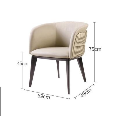 Buy Modern Hotel Restaurant Furniture Genuine Leather Metal Dining Chair online manufacture
