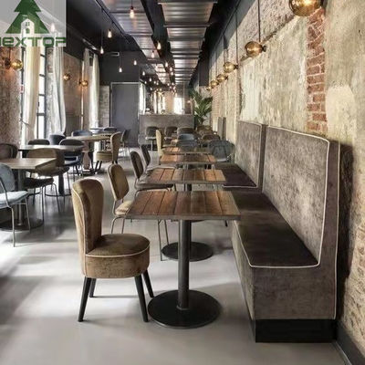 Good price Whole Hotel Restaurant Furniture Fabric Leather L Shape Corner Booth Sofa Set Wooden Chairs online