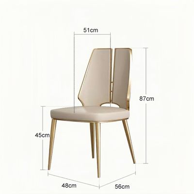 Buy Modern Light Luxury Hotel Restaurant Furniture Stainless Steel Leather Dining Chair online manufacture