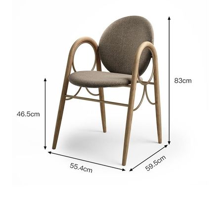Buy Customized Size Hotel Restaurant Furniture  Metal Solid Wood Fabric Dining Chair online manufacture