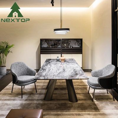 Good price NEXTOP Stainless Steel Marble Top Dining Table Sets Art Base Rectangle online