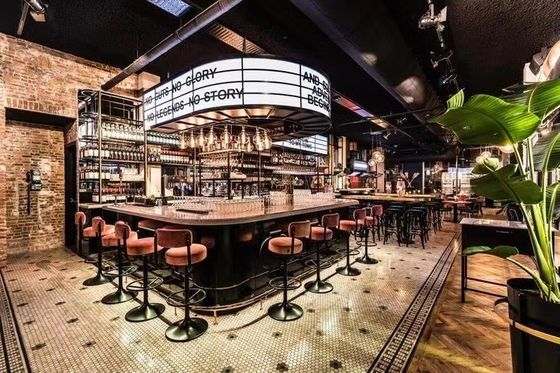 Good price Versatile Scene Bar Stool Chairs Multi Color Tufted Backrest High Foot Bar Stool Velvet online