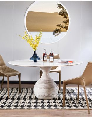 Good price Sturdy Hotel Restaurant Furniture Round Shape Natural Marble Dining Table online