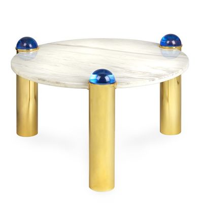 Good price Art Postmodern Marble Top Round Coffee Table Hotel Stainless Steel Tea Table online