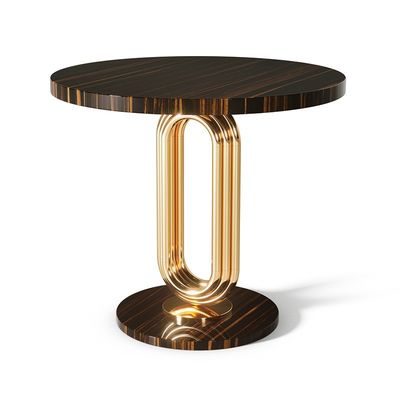 Good price Bright Gold Creative Lounge Side Table Metal Round Coffee Table For Hotel Office online