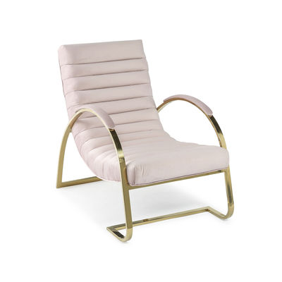 Good price 5 Star Hotel Pink Brushed Velvet Modern Single Sit Armchair Customization online
