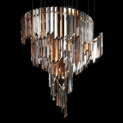 Good price Warm 3000K Chandelier In Copper With Clear Glass For Hotel Interior Furniture online